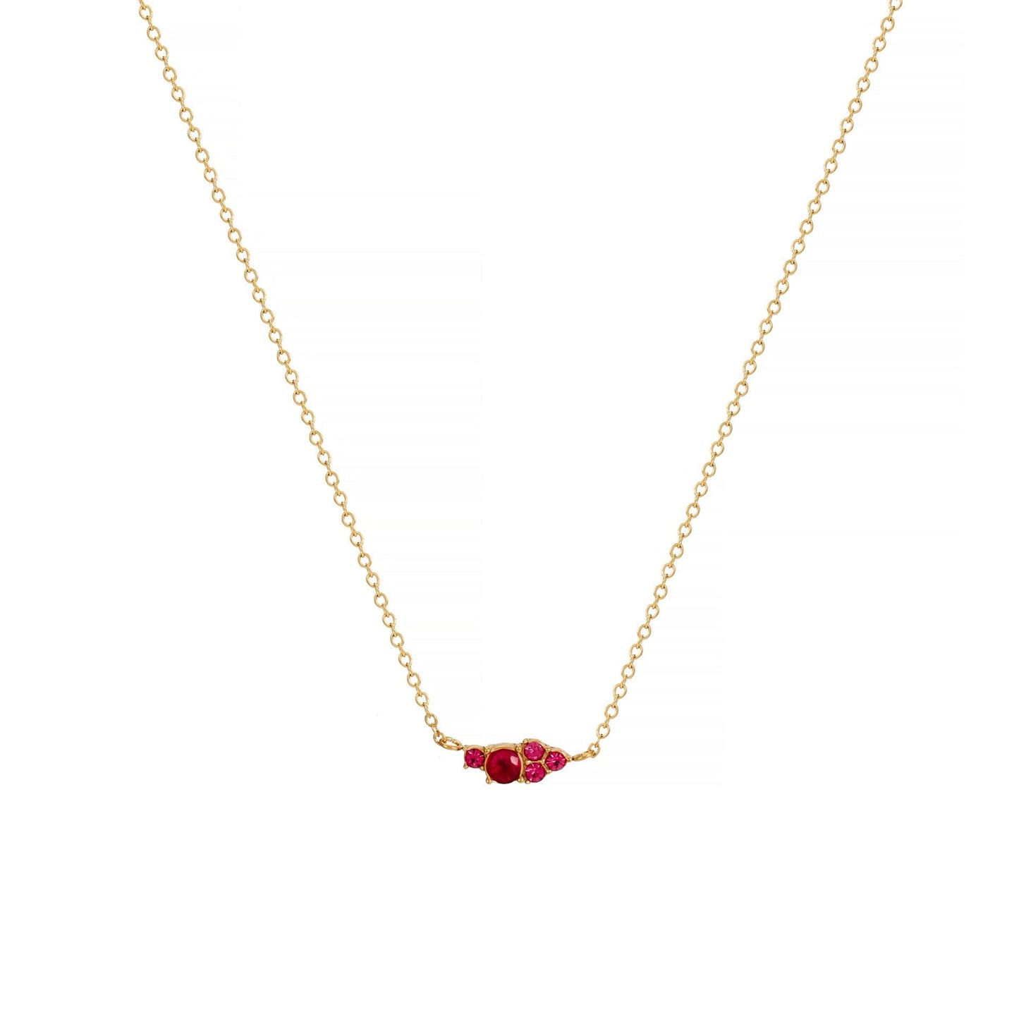 Twelve Birthstone Necklace Women's Simple Color Gem Necklace