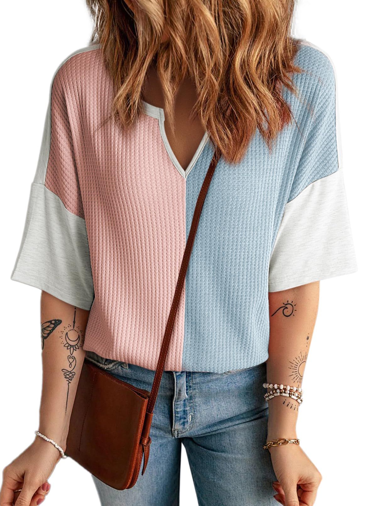 Women's Summer Top Half Sleeve Fluffy Shirt
