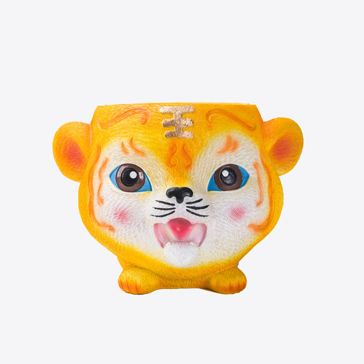 Chinese Style Flower Pot Resin Succulent Potted Green Plants Simple