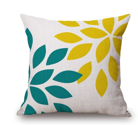 Nordic yellow green geometric print cushion cover