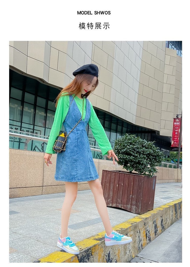 Soft Girl Flat Color-blocking Sneaker Street Shooting Casual Easy Wear Borad Shoe