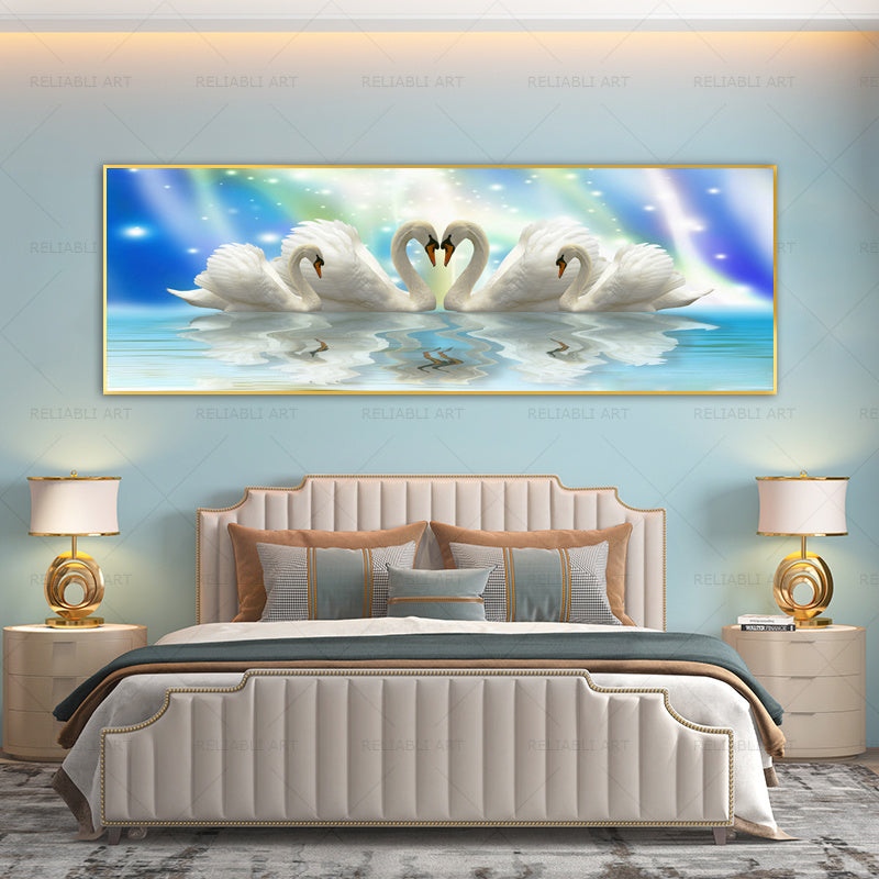 Swan Painting Decorative Art Poster