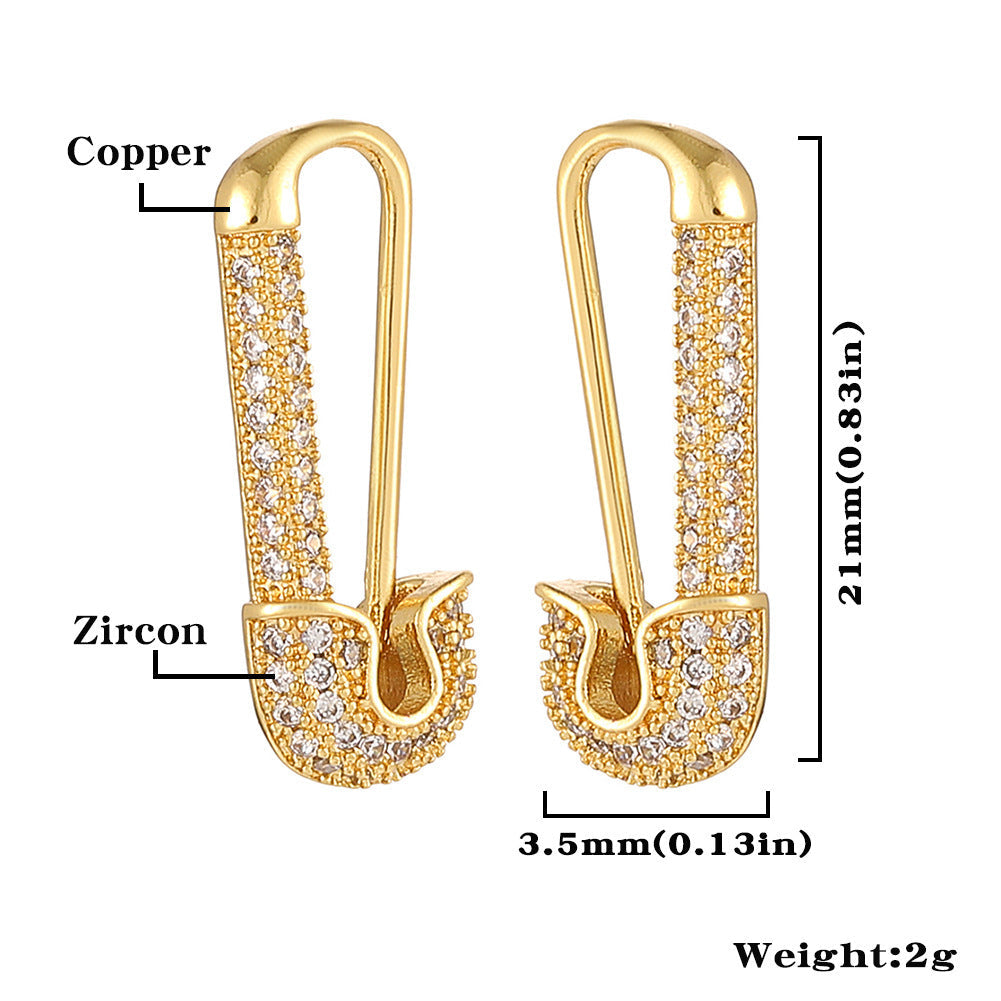 New Copper Micro Inlaid Zircon Women's Earrings