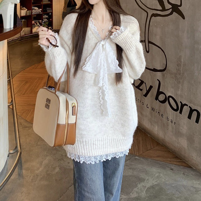 Women's Fashionable Knitted Loose Clothes Top