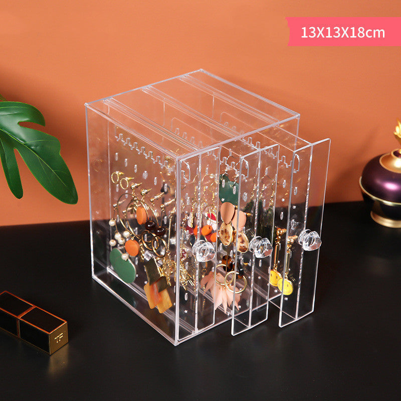 Transparent earring storage box