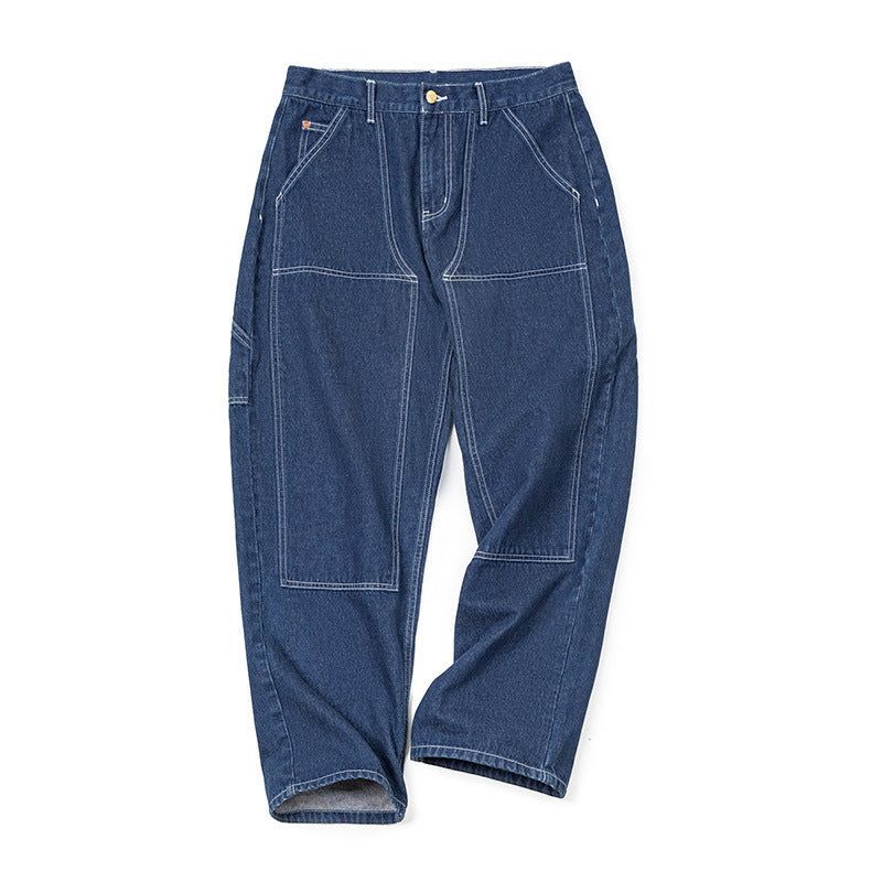 American-style Retro Loose Straight-leg Tapered Jeans