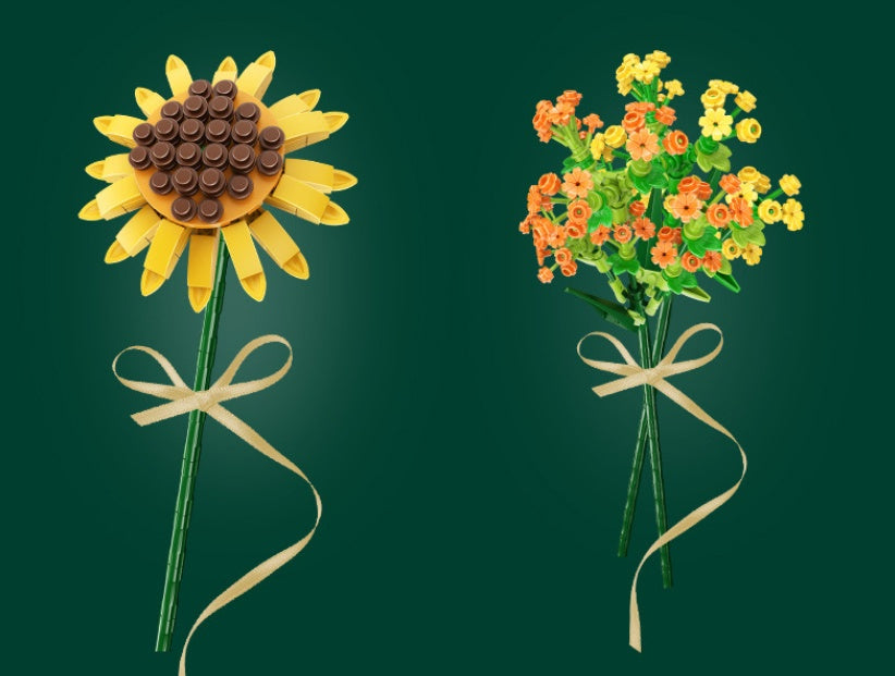 Building Block Sunflower Bouquet Girls' Assembled Toys