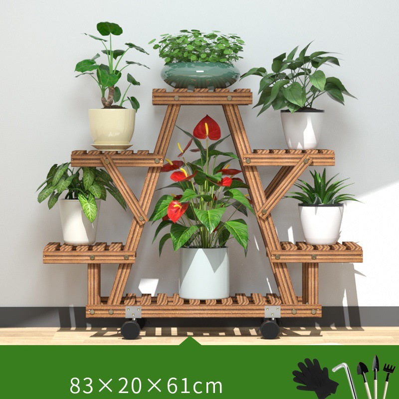 Anti-corrosion Multi-layer Indoor And Outdoor Garden Balcony Rack Living Room Floor Green Radish Basin Frame Household