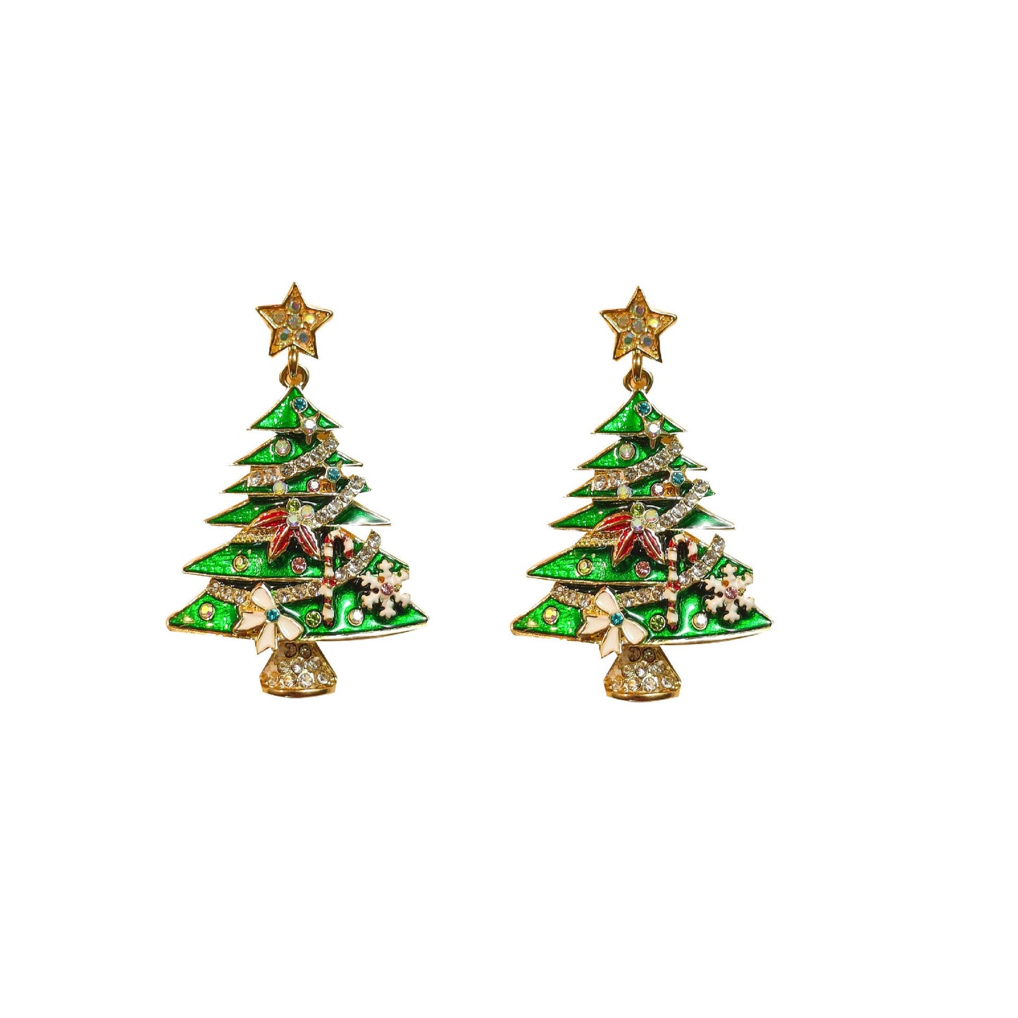 Diamond Christmas Tree Brooch Female Creative Christmas Tree Earrings