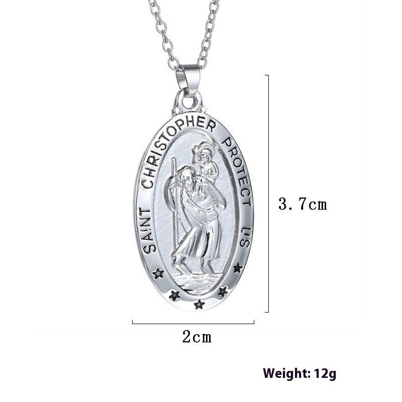 Creative Character Carving Simple Necklace English Carved Pendant