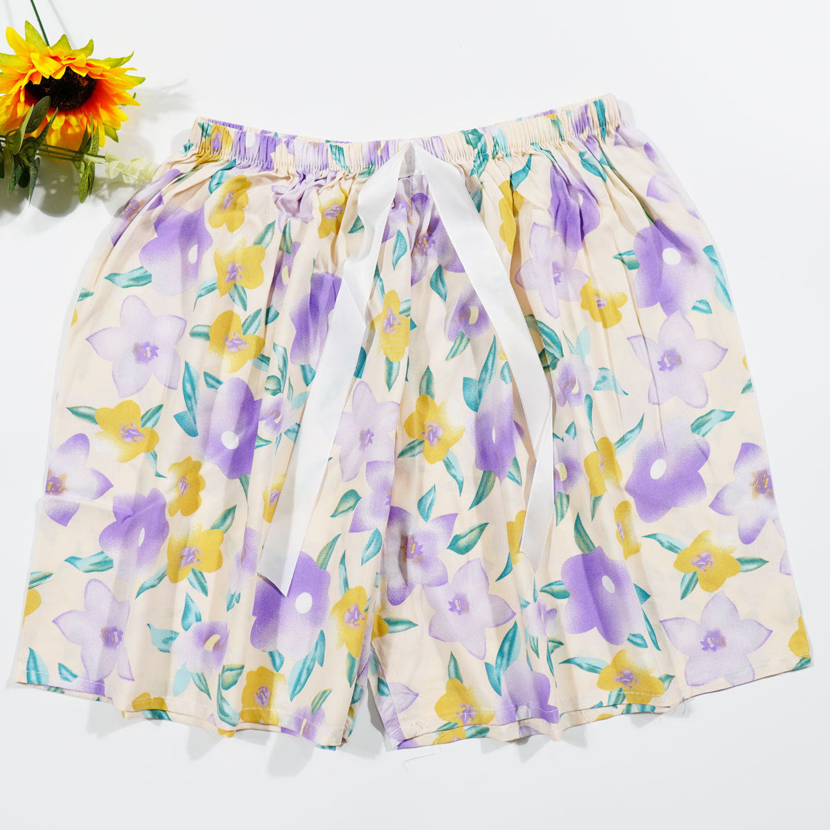 Women's Cotton Silk Shorts Plus Size Homewear Beach Pants