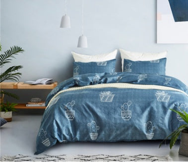 Amazon aliexpress standard size Hometextile bedding Tencel Quilt Set pillowcase three Suite