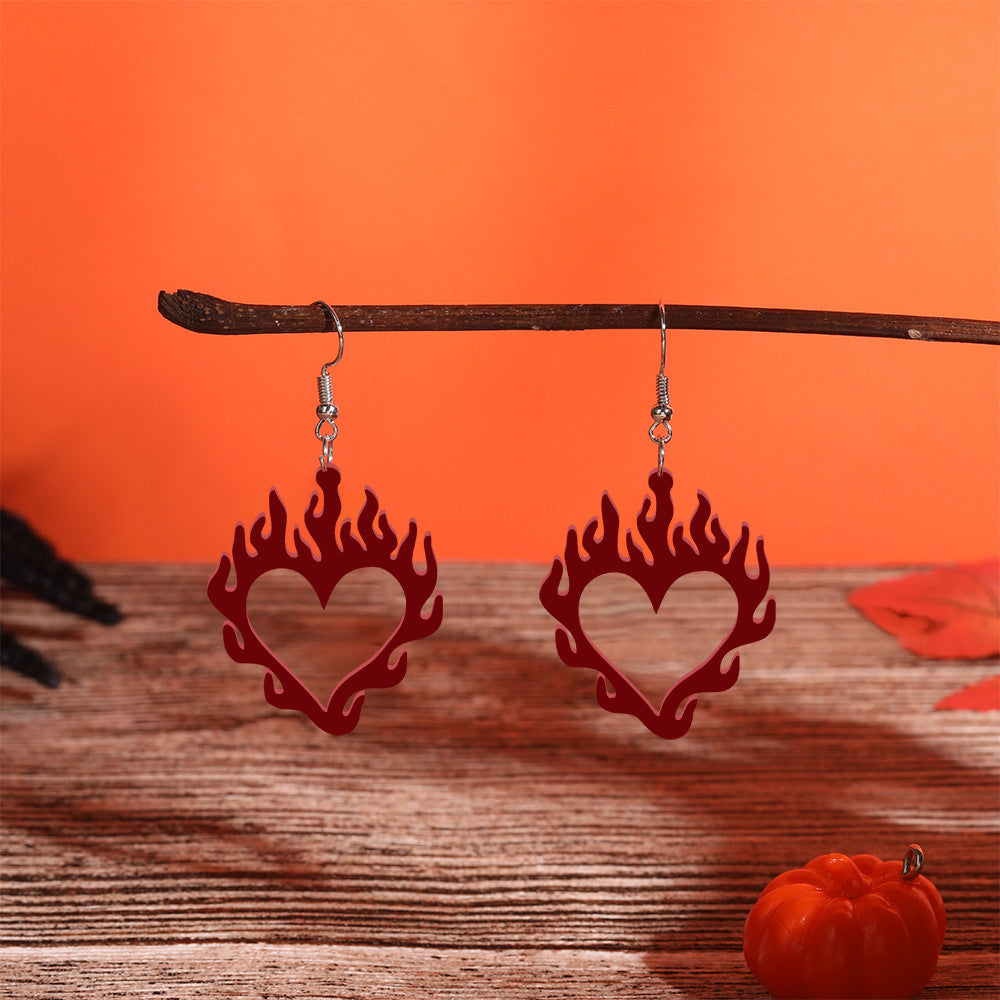 Environmental Acrylic Earrings Halloween Red Love