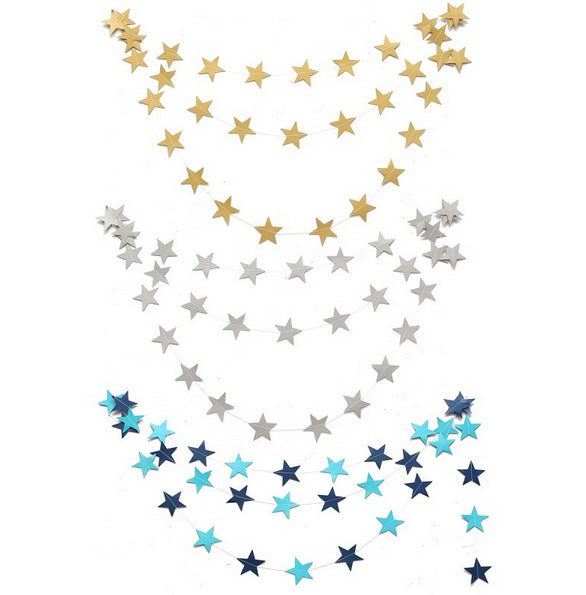 4 meters creative pearl card cardboard stars hanging ornaments hanging flowers wedding party festival celebration layout props