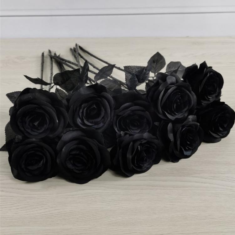 Black Fake Silk Gardening Culture Office Simulation Plant Dried Flowers