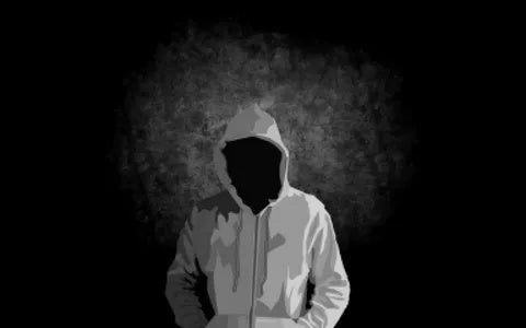 Abstract Face Black And White Line Art Drawing Poster