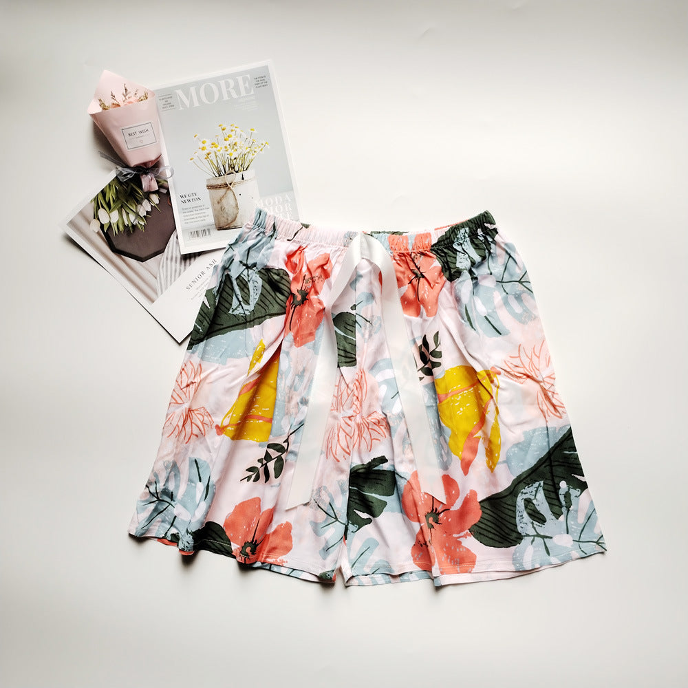 Women's Cotton Silk Shorts Plus Size Homewear Beach Pants