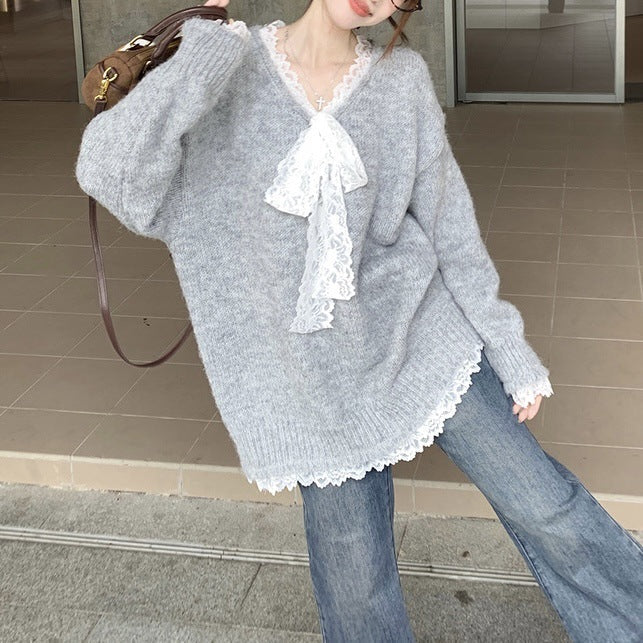 Women's Fashionable Knitted Loose Clothes Top