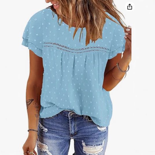 Bohemian Style Top Short Sleeve Summer Loose Shirt