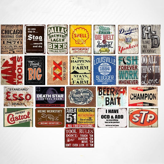 Vintage Style Do Old Logo Restaurant Decorative Bar Tin Painting