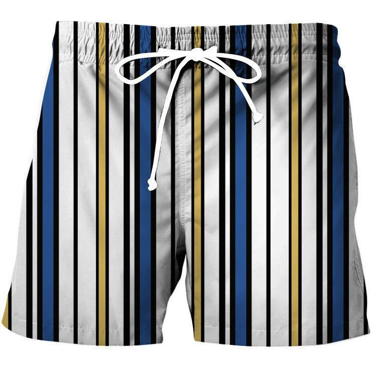 Men's Casual Shorts Retro Geometric Striped Pattern