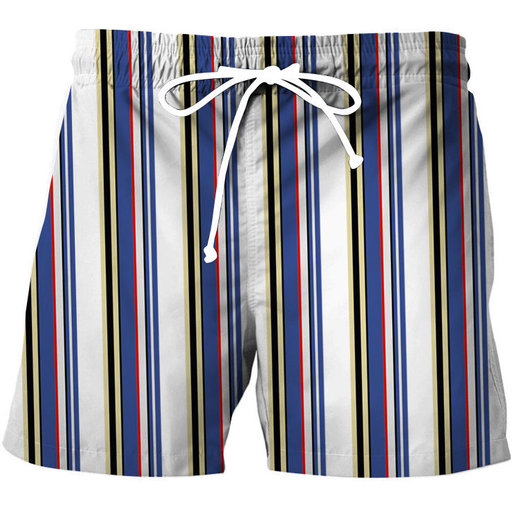 Men's Casual Shorts Retro Geometric Striped Pattern