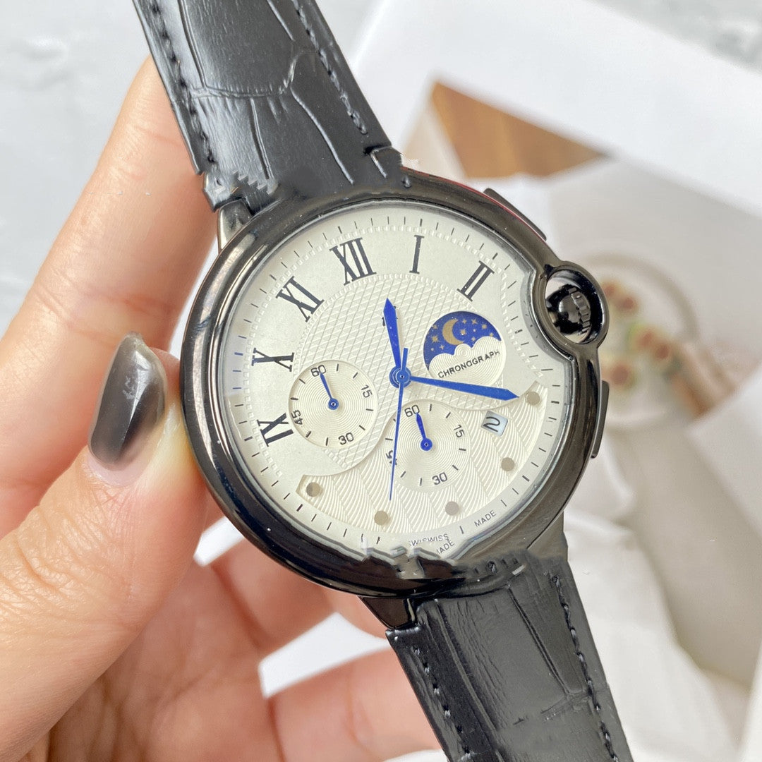 Fashion Casual Card Three-pin With Calendar Business Quartz Watch