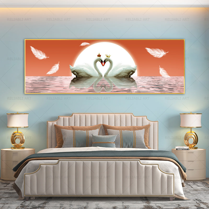 Swan Painting Decorative Art Poster
