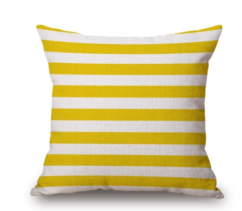 Nordic yellow green geometric print cushion cover