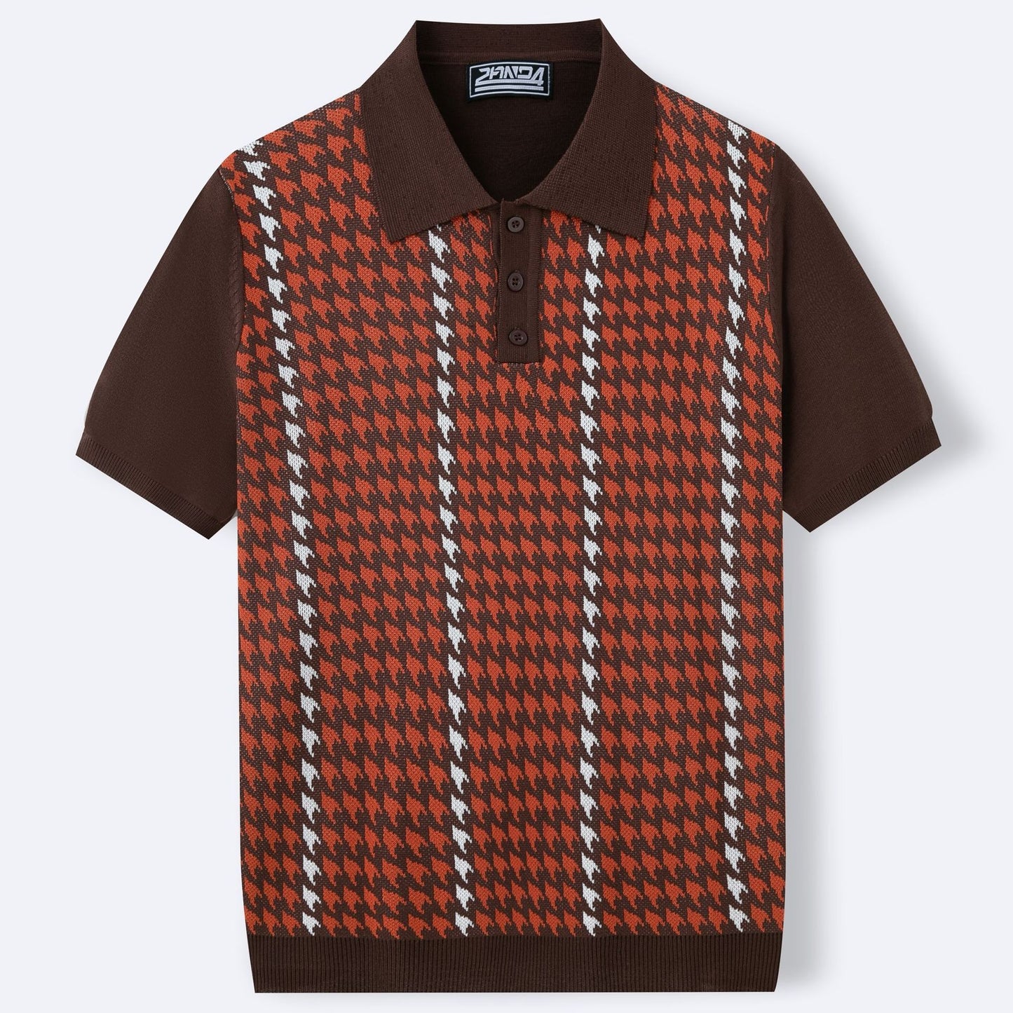 Houndstooth Jacquard Summer High-end Tencel Knitwear Top
