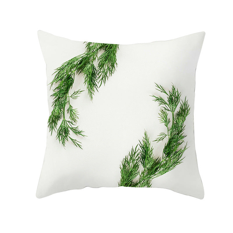 Light Tropical Plants Home Decor Peach Skin Fleece Pillowcase