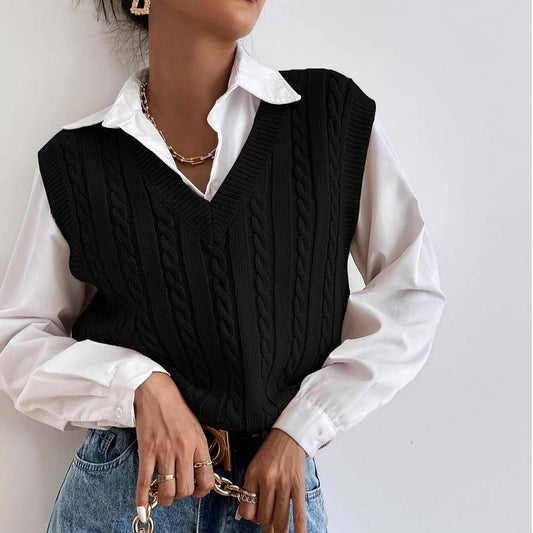 Women's Fashionable All-match Knitted Sweater Vest