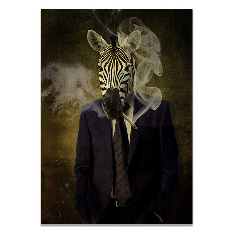 Printed Canvas Painting For Home Decor Creative Elephant Lion Or Zebra