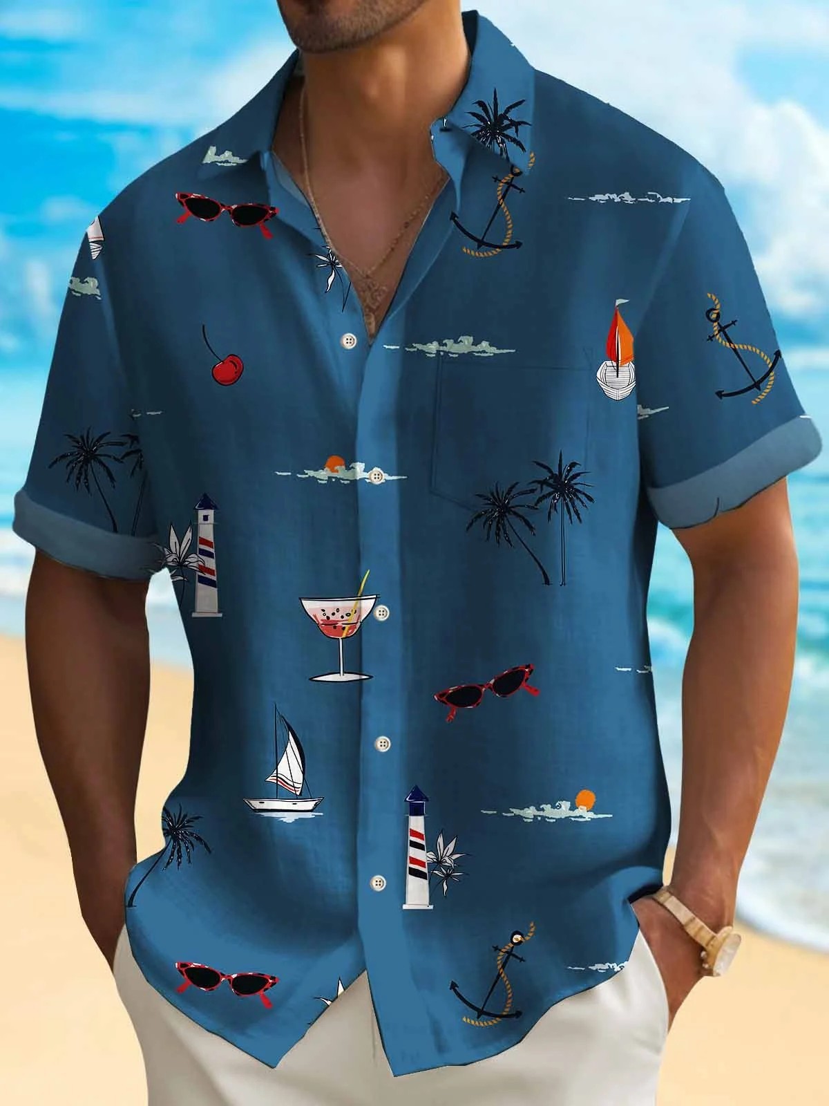 Men's Fashion Hawaiian Digital Printing Shirt