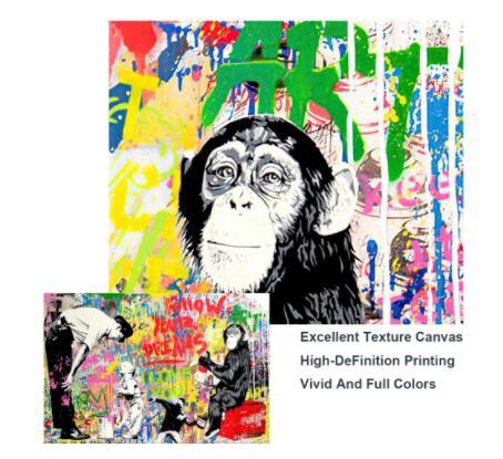 Banksy Monkey Doodle Canvas Painting