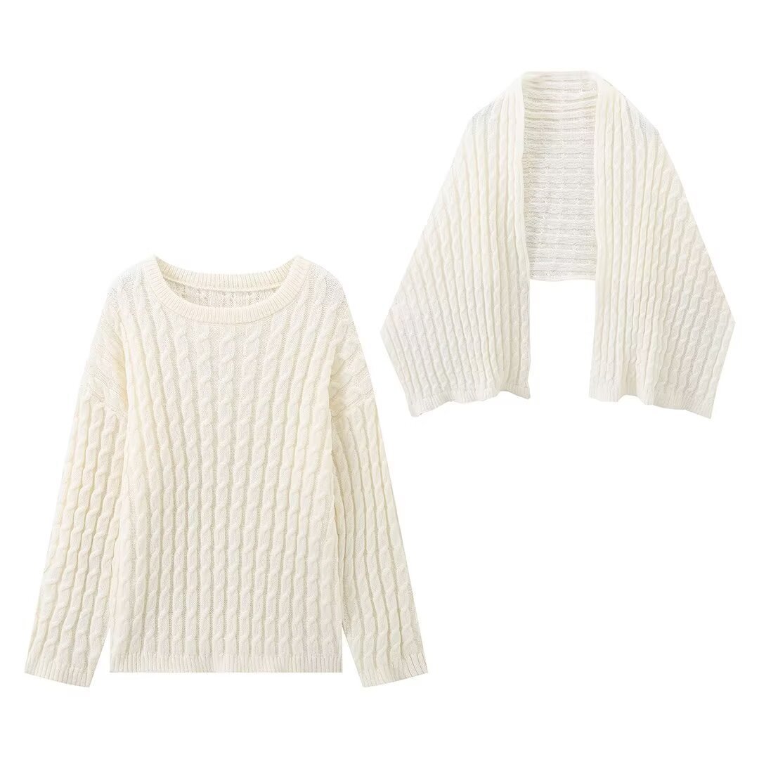 Women's Fashion Minimalist Long Sleeve Knitted Sweater
