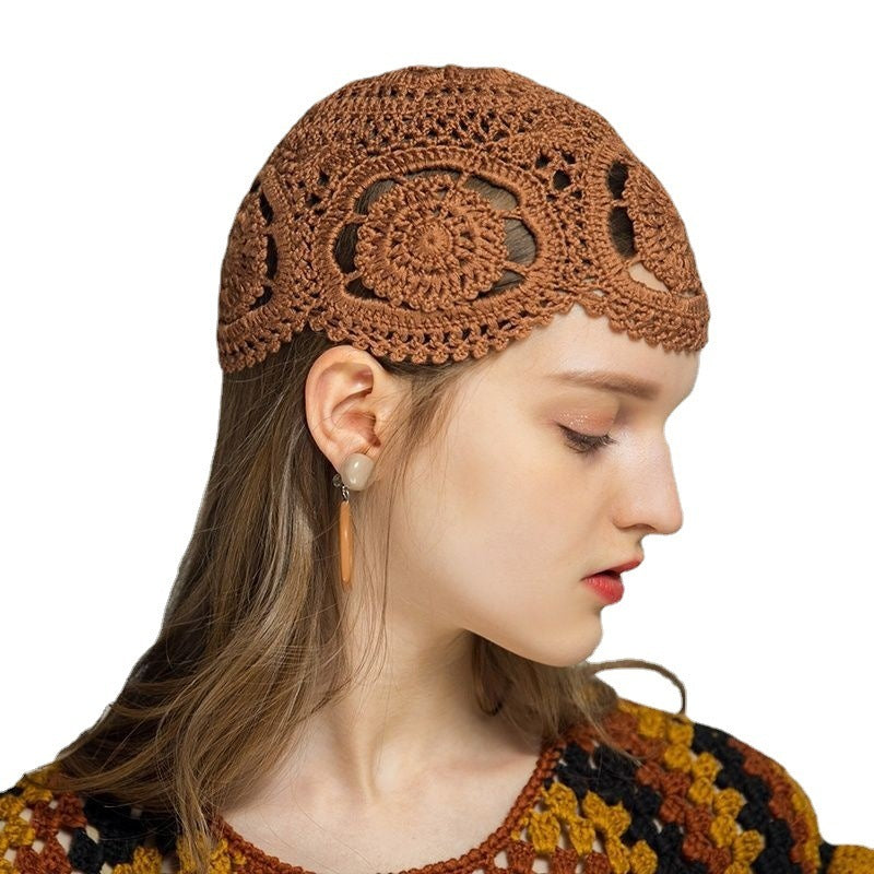 Hand-woven French Retro Crochet Toque