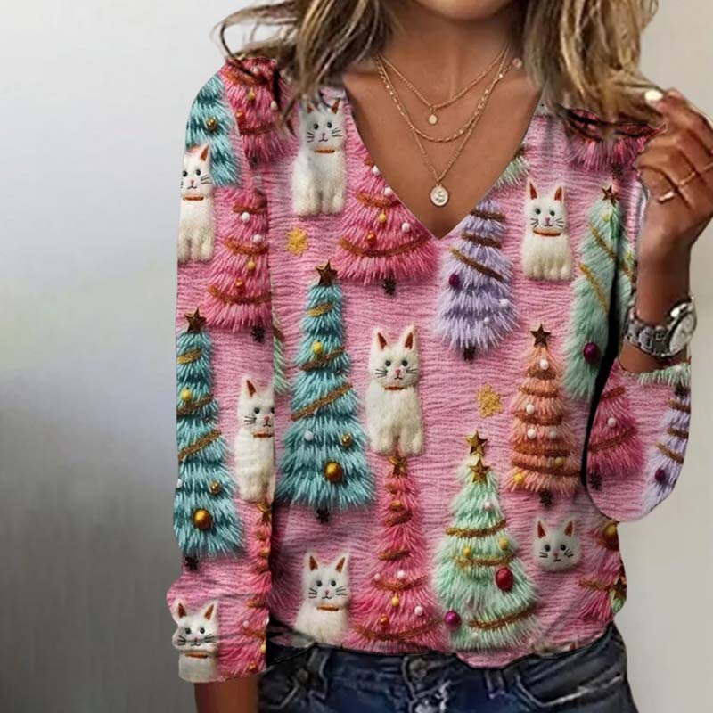 Women's 3D Printed Casual Long Sleeve T-shirt