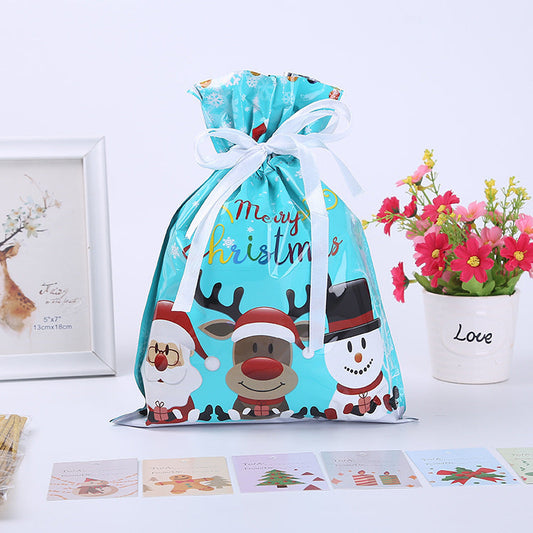 Christmas Gift Wrapping Bag Drawstring Decoration