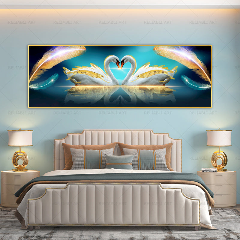 Swan Painting Decorative Art Poster