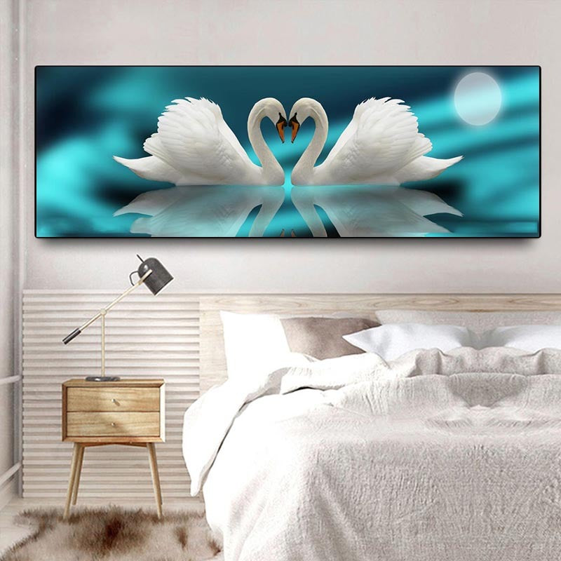 Swan Painting Decorative Art Poster