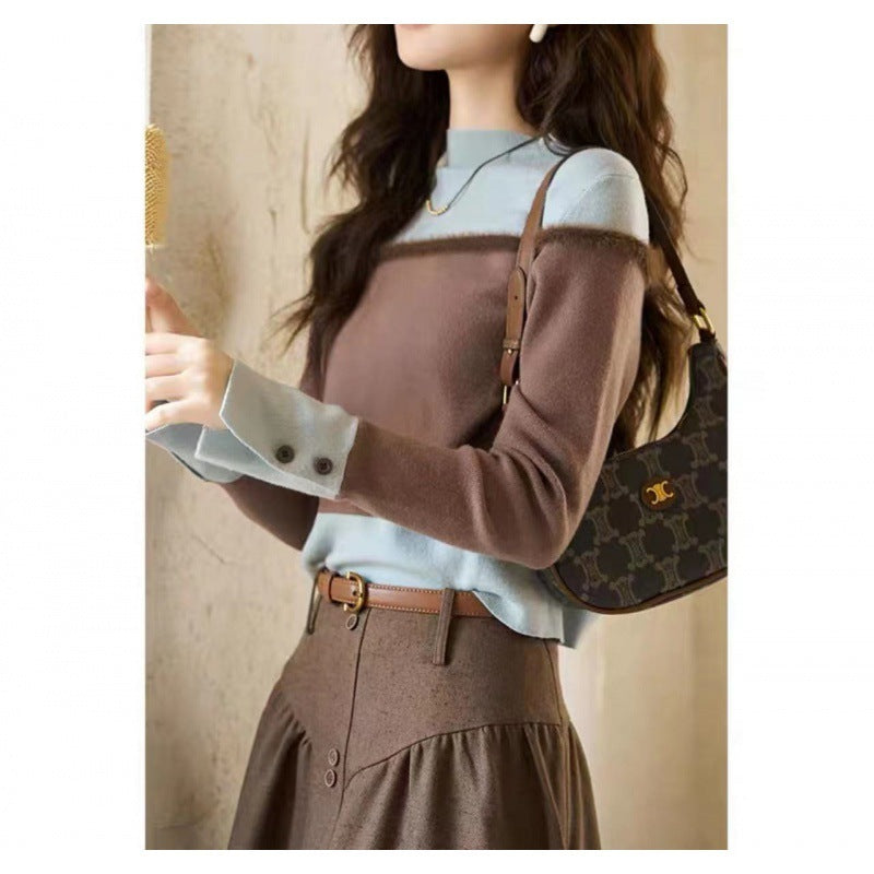 Women's Fake Two Pieces Sweaters Knitwear