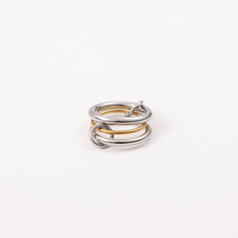 Titanium Steel Electroplated Three-ring Color Matching Ring