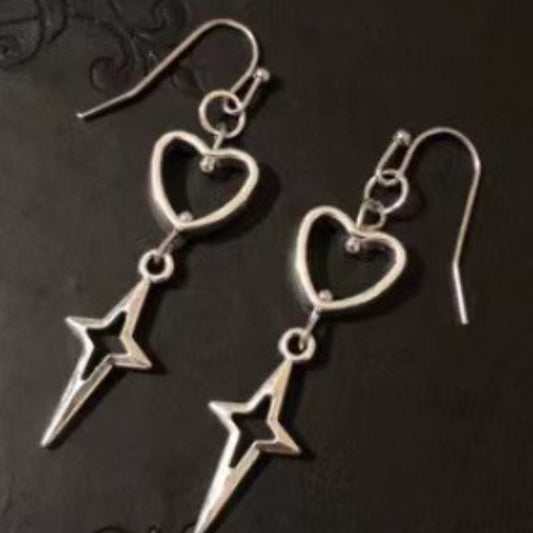 Vortex Star Moon Bow Cross Willow Stud Earrings