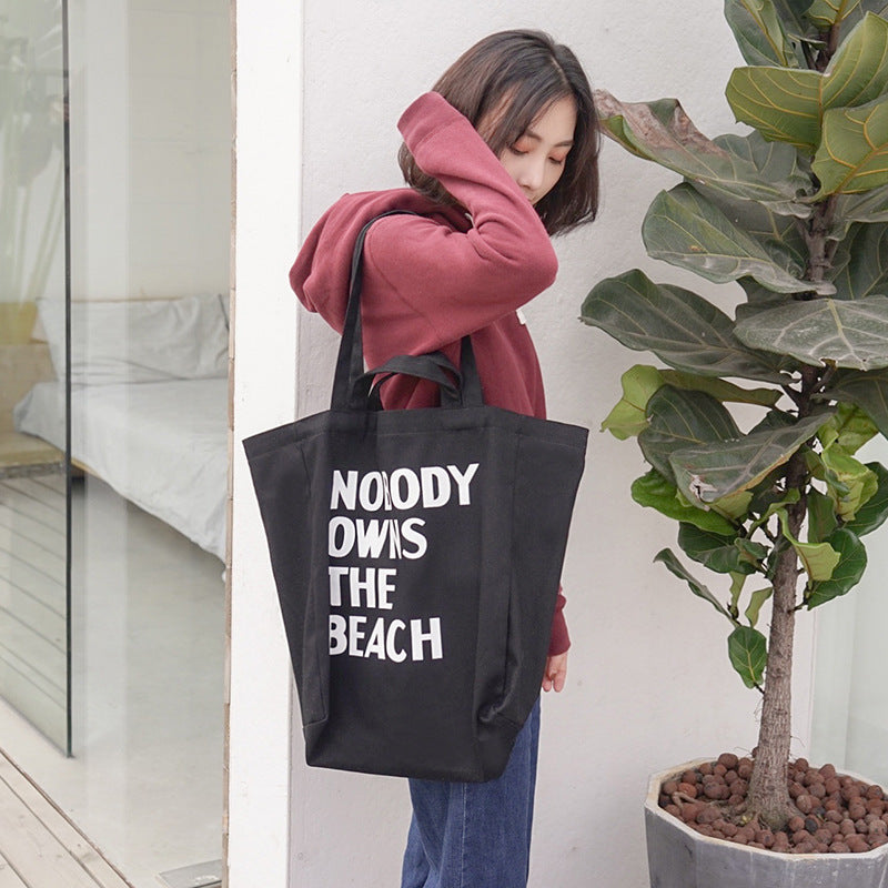 Simple letter single shoulder canvas bag female student
