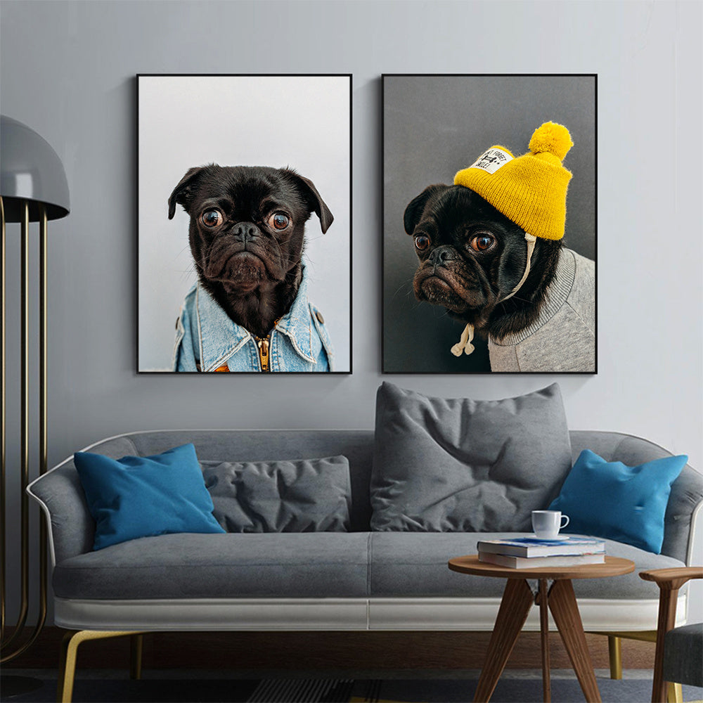 Pets And Dogs Poster Print Canvas Painting Living Room