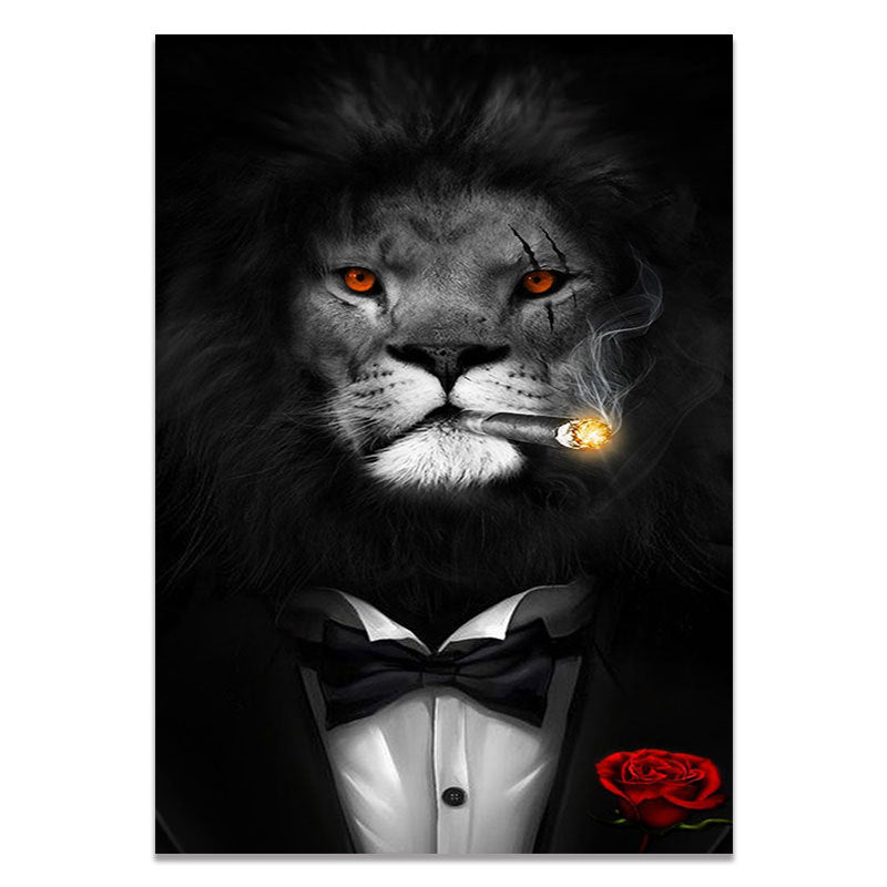 Printed Canvas Painting For Home Decor Creative Elephant Lion Or Zebra