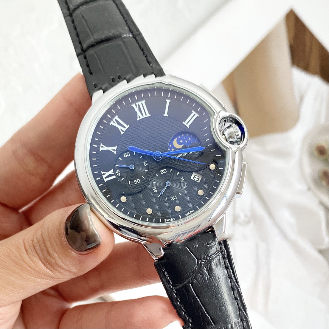 Fashion Casual Card Three-pin With Calendar Business Quartz Watch