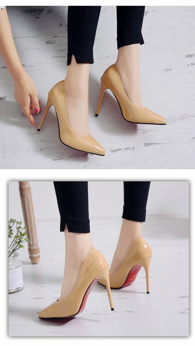 Spring and summer new versatile rubber stiletto Pu single shoe