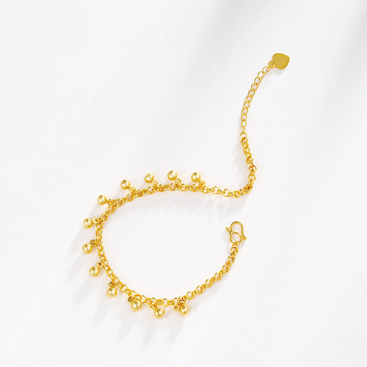 Alloy Simple Fashion Round Beads Tassel Bracelet European And American Design High Sense